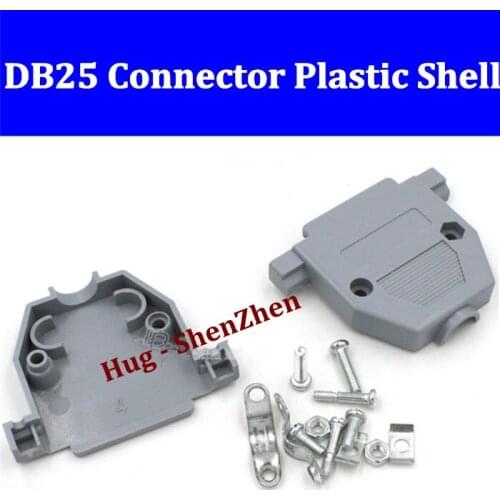 Free shipping plastic houseing case shell cover with screw for two rows DB25 serial Socket/Jack/Connector/port -100pcs/lot