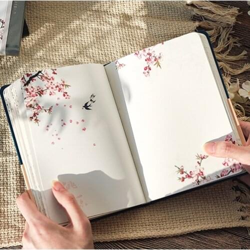 Color Inside Page Notebook Chinese Style Creative Hardcover Diary Books Weekly Planner Handbook Scrapbook Beautiful Gift