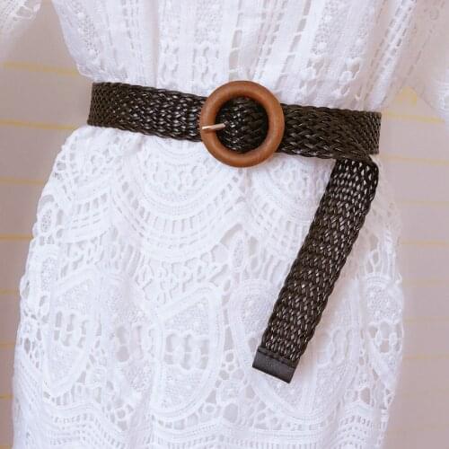 DKLBINGS 3.0CM wide Retro buckled waist belt womens fine Bohemia fashion dress simple Jeans Belt