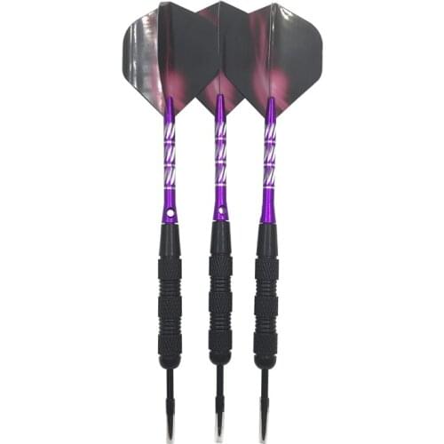 Darts 3Pcs Steel Pointed Darts Purple Aluminium Alloy Shafts 20g Professinal Indoor Sports Games Flight Dardos Dart Flights