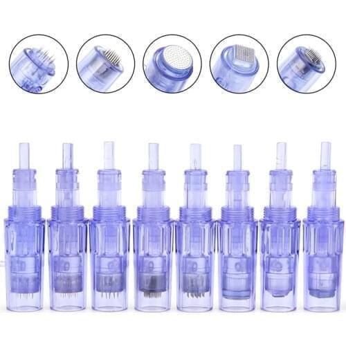 10pcs Electric Hydra Needles Microneedle Cartridges Syringe Tube Serum Needle Free Screw Suits 2 in 1 Meso Pen Liquid Injector