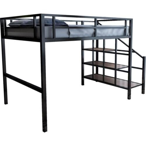 FX0625-05 Bunk Bed Iron Twin Bed Frame High Loft Single Dormitory Multifunctional Home Office Nap Sofa Bedroom Bed With Ladder