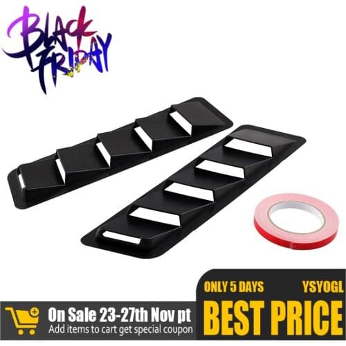 1 Pair Universal Black ABS Bonnet Cooling Hood Air Intake Hood Vent Panel Heat Vent Louver