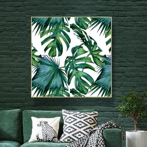 Classic Palm Leaves Tropical Jungle Green Canvas Paintings Nordic Poster Print Wall Art Pictures Living Room Home Decor No Frame