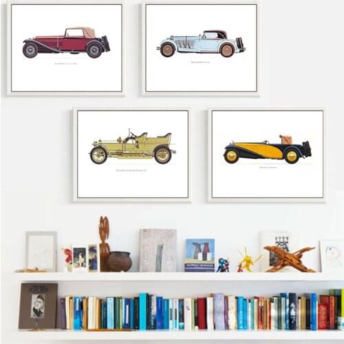 Creative Design Classic Cars Modern Art Painting Retro Canvas Oil Painting Art Home Decor Wall Pictures For Living Room Posters
