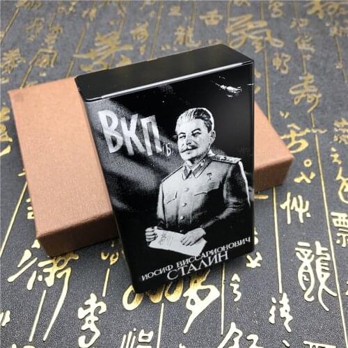 Lenin Joseph Vissarionovich Stalin Aluminium Alloy Cigarette Case ve day Laser Carved Cigarette Boxes Will Not Fade