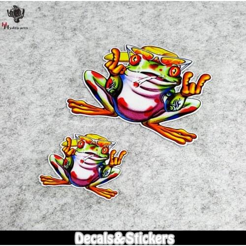 NO.LN249 Corlorful Frogs MOTO GP Reflective Sticker Car Sticker Decals Racing Motorcycle Windshield Bike Tank cup