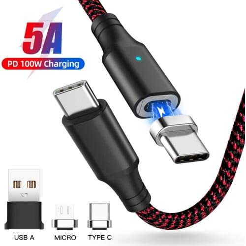 Magnetic Cable PD 100W USB C To Type C Micro USB Cable QC 3.0 Quick Charge 4.0 Data Cable Fast Charge For Samsung USB C Cable