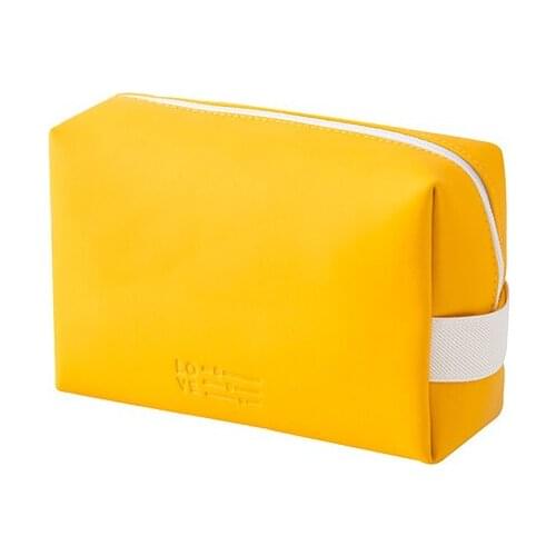1 pcs Mini cosmetic bag PU solid color travel cosmetic storage bag zipper beauty cosmetic bag cosmetic bag storage bag