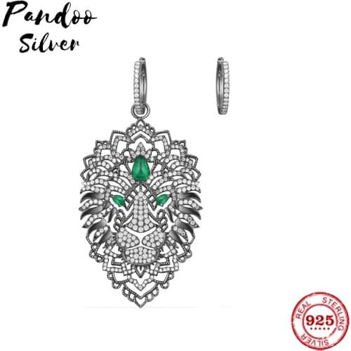 Fashion Charm Original 1:1 Copy,Asymmetric Dark Gray Silver Feroce Lions Earrings Jewelry Gift For Female