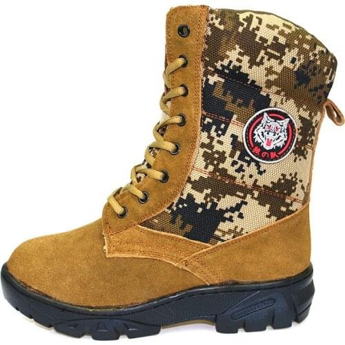 Hot Full Wool Winter Men Snowfield Boots Outdoor Tactical Training Camouflage Camping Fishing Hunting Non-slip Warm Hiking Shoes