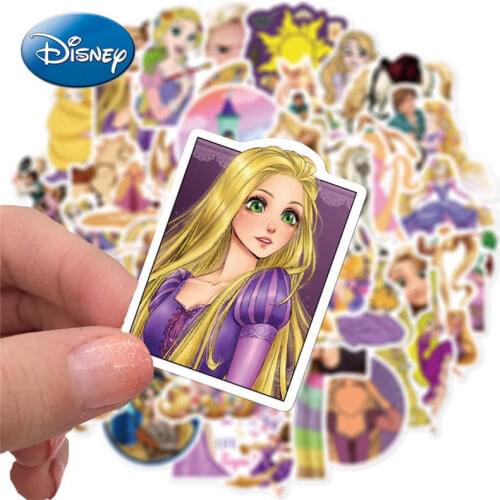 50pcs Disney Princess Stickers Long Hair Barbie Hand Account Decoration Girl Personality Waterproof Stickers