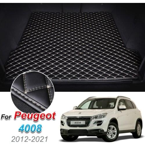 The Trunk Floor Leather Liner Car Trunk Mat Cargo Compartment Floor Carpet For Peugeot 4008 2012-2021