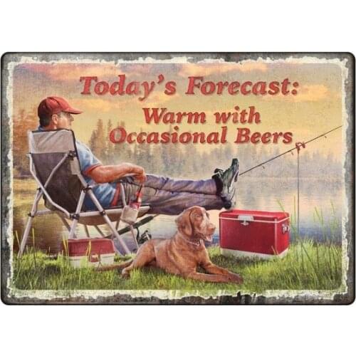 Wall Art Hanging Decoration Chance of Beers Tin Sign Large :12X 8/ 12X 6 Inches