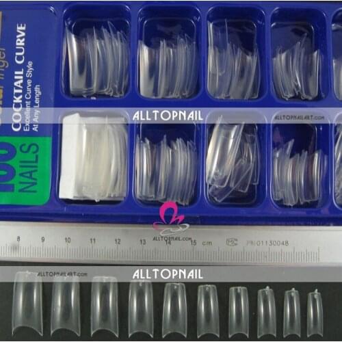 New arrived 100pcs Acrylic Nail Art Salon nail tips Clear -Free Shipping