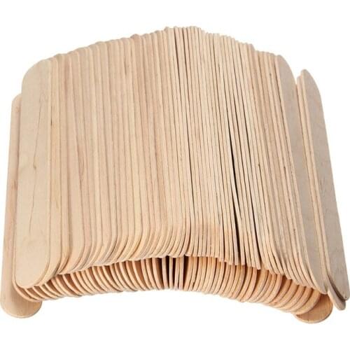 100 Pcs 6 inch Wooden Waxing Wax Spatula Tongue Depressor Disposable Bamboo Sticks Tattoo Wax Medical Stick