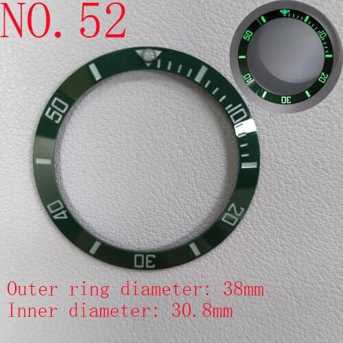 Full Luminous Bezel 38mm Ceramic Bezel Watch parts Insert Ring Suitable For 40mm Case Watch Accessories