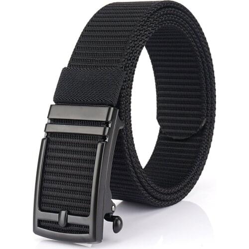 Flying Art 3.4CM Tactical thick Nylon fabric Mens quick release Automatic Buckle Belt canvas ratchet Belt Sliding Buckle