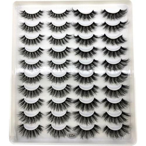 New 20 pairs 10-25mm 3D Faux Mink Lashes Natural Long False Eyelashes Volume Fake Lashes Makeup Extension Eyelash maquiagem
