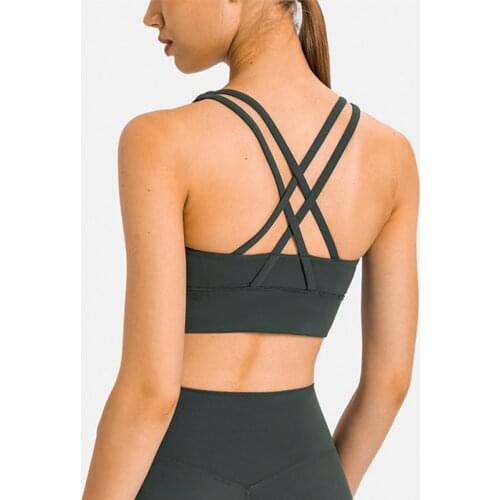 Sexy Fitness Women Sports Bra Push Up Yoga Vest Top Gym Clothing Female High-strength Shockproof Underwear Cross Strap Chest Pad