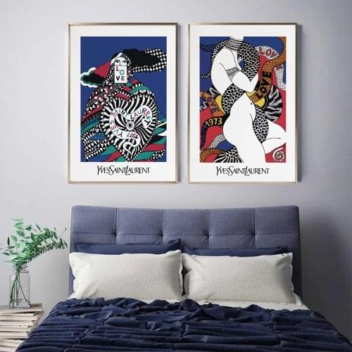 Nordic Modern Love Poster yvessaintlaurent Canvas Painting Abstract Art Print Fashion Wall Picture For Living Room Home Décor