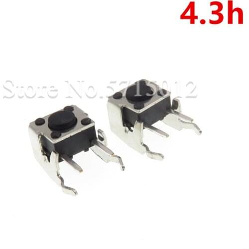 100pcs/lot Tact Switch 6*6*4.3mm 2 Feet with Bracket Tactile Push Button Switch Micro Switches 6x6x4.3