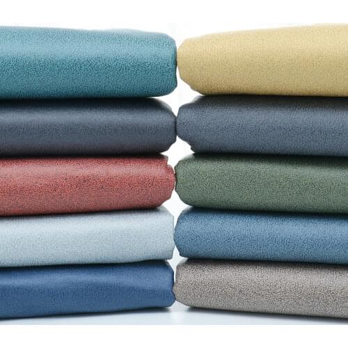 Textile City Simple Luxury Waterproof Oil Proof Cloth Solid Color Imitation Leather Sofa Fabric Bay Window Cushion Soft Cover