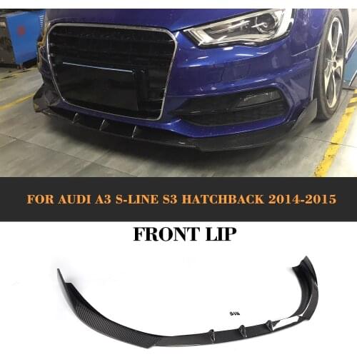 Carbon Fiber Front bumper Protector Lip Spoiler for Audi A3 S LINE S3 Hatchback 2 Door Only 2014 2015 Non A3 Standard Non Sedan