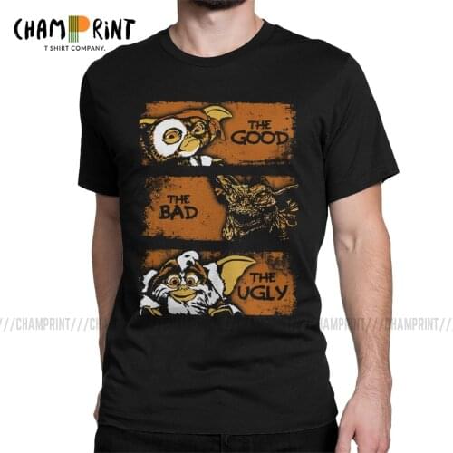 Vintage The New Batch T-Shirts Men Gremlins T Shirts Gizmo Monster Gremlin 80s Horror Christmas Movie Tees Gift Idea Tops