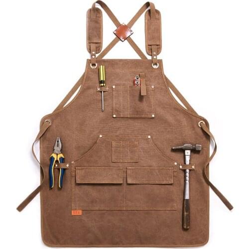 Waterproof thickened canvas apron, gardening, flower art, barber work clothes, custom logo