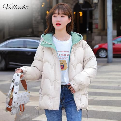 Vielleicht Winter Jacket Women Parkas Thick Outerwear Solid Hooded Winter Women Coat Short Female Slim Cotton Padded Basic Tops