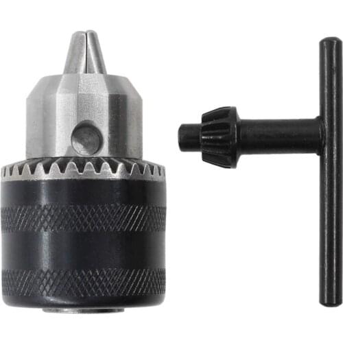 1pcs Thread Drill Chuck 1.5-13mm B16 3/8 Conversion Drill Chuck 1/2 M12x1.25 Wrench Into Electric Drill Keyless 3 Jaw Chuck