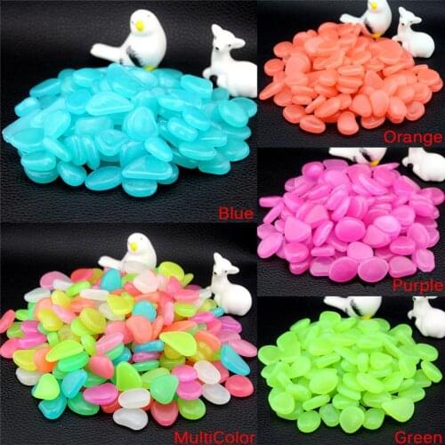 10Pcs Luminous Pebbles Rocks Garden Ornaments Stone Glow In The Dark Garden For Walkways Fish Tank Decorations