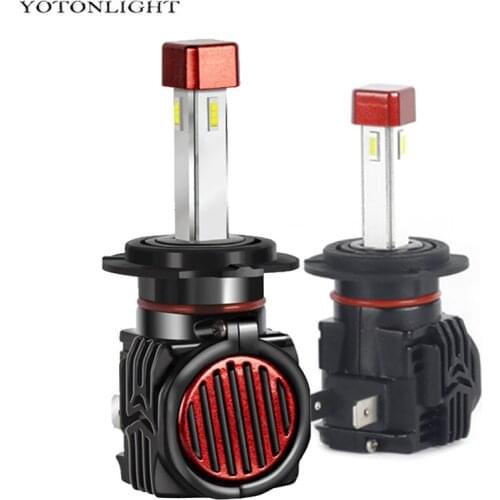 2 Pcs Super Bright H7 Led Bulb Turbo Car Headlight Lights H7 Lamp Mini 4 Sides 12v 360 Headlights Fog Csp 60w 6000Lm 6000k