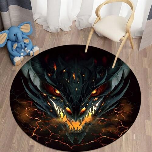 3D Dragon Carpet Living Room Rugs Round Carpet Bedroom Carpet Carpet for Children Large Area Rug for Living Room Hogar