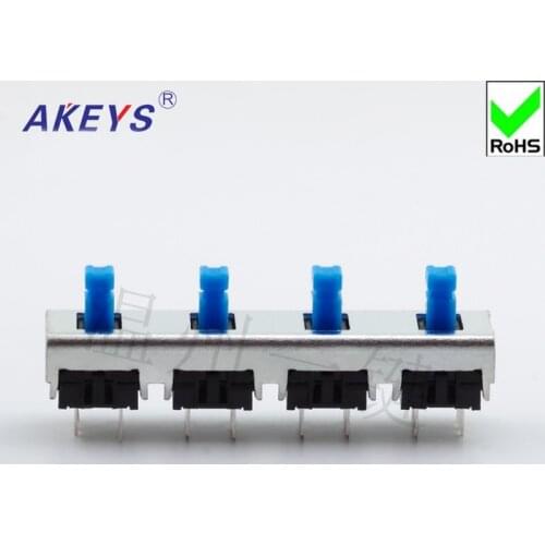 2 PCS 4L6C Interlocking Direct Key Switch Key Spacing 12.5mm Interlocking Four-legged Six-legged Key Switch Blue Handle Button