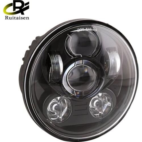 5.75" 5 3/4 LED Motorcycle Headlight Black For jeep 1200 XL1200L Custom XL1200C 883 XL883 883L XL883R 48