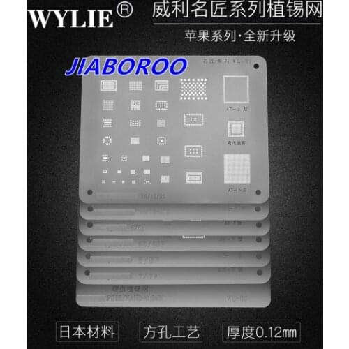 8pcs/lot BGA Reballing Stencil Template for iPhone 5/5s/6/6s/7/8/x/xs PCIE / NAND, X Motherboard Middle Layer