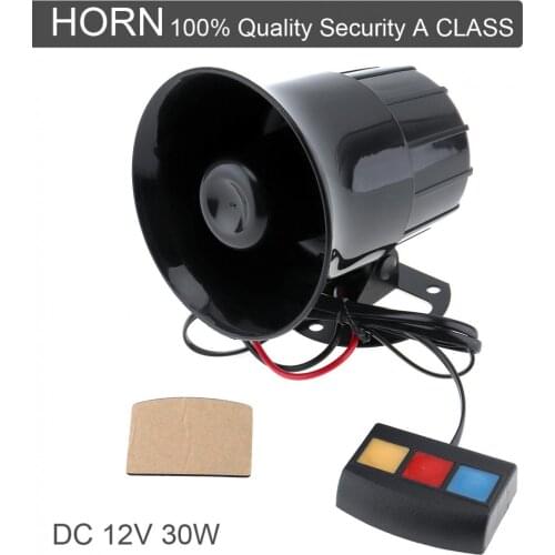 Black 30W 12V 3 Sound Speaker Loud Siren Horn 105db for Car / Motorcycle