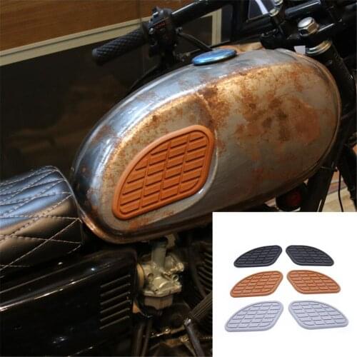 Cafe Racer Tank Traction Pad Side Gas Tank Knee Grip Protector Stickers For Honda Yamaha Suzuki Kawasaki Vintage Side Panels