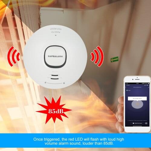 Wifi Smoke Detector Smart Fire Alarm Sensor Security System Smart Life Tuya APP Control Smart Home Kitchen/Store/Hotel/Factory