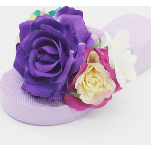 HAHAFLOWER Women Sandals handmade rose Flowers Sandals girl platform Trifle Beach Flip Flops female Shoes Slippers