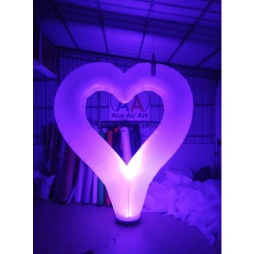 Hot selling inflatable lighting heart shape for Decoration on Saint Valentines Day , stage,party,wedding