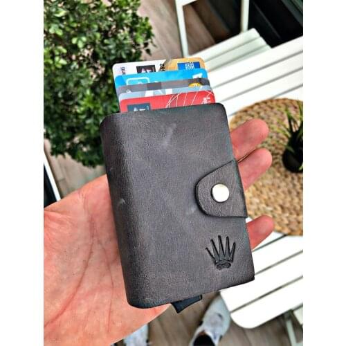 JOSE CRAZY GREY opa-651ph OPA-65PH GENUINE LEATHER WALLET