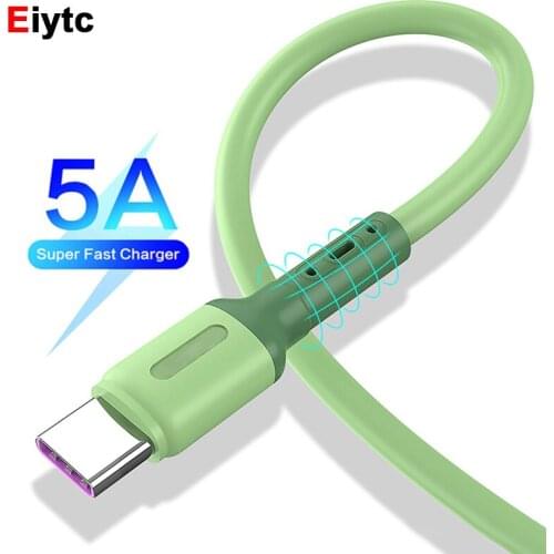 USB Type C Cable 5A Fast Charging For Huawei Mate 20 Honor 10 9X Mobile Phone Charger Data Cable Type-C For Xiaomi Redmi Note 10
