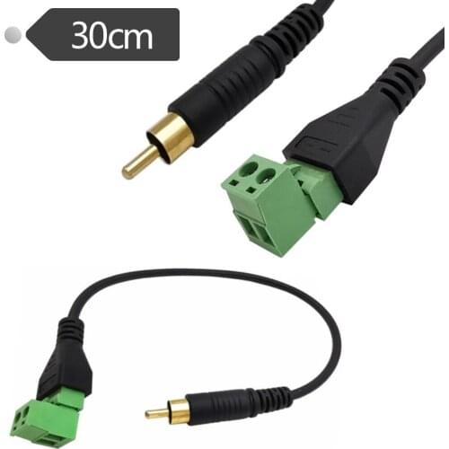 Terminal block to RCA male for TV Video adapter Cinch connector cable 0.3m