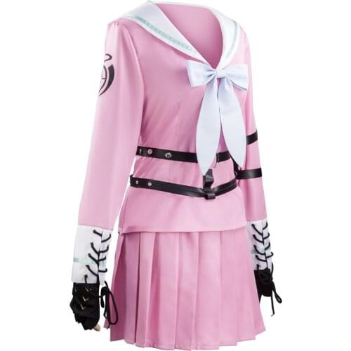 Miu Iruma Cosplay Costume Full Set Anime Danganronpa V3 Killing Harmony Sweet Solid Pink Japanese Preppy Style Ten Piece Suit