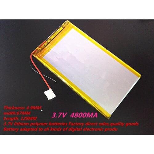 Best battery brand 1PCS free shipping SP4967128 battery li polymer battery 4800MA battery for tablet PC 4.9MM*67MM*128MM