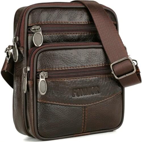 Mens Bag Shoulder Crossbody Bags Genuine Leather Handbag Casual Briefcase Satchel Messenger Bag Bolso Hombre