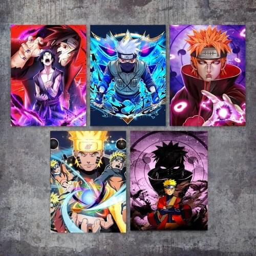 Classic Anime Canvas Painting Naruto Sasuke Posters and Prints Print Mural Pictures Childrens Room Home Wall Decoration Cuadros